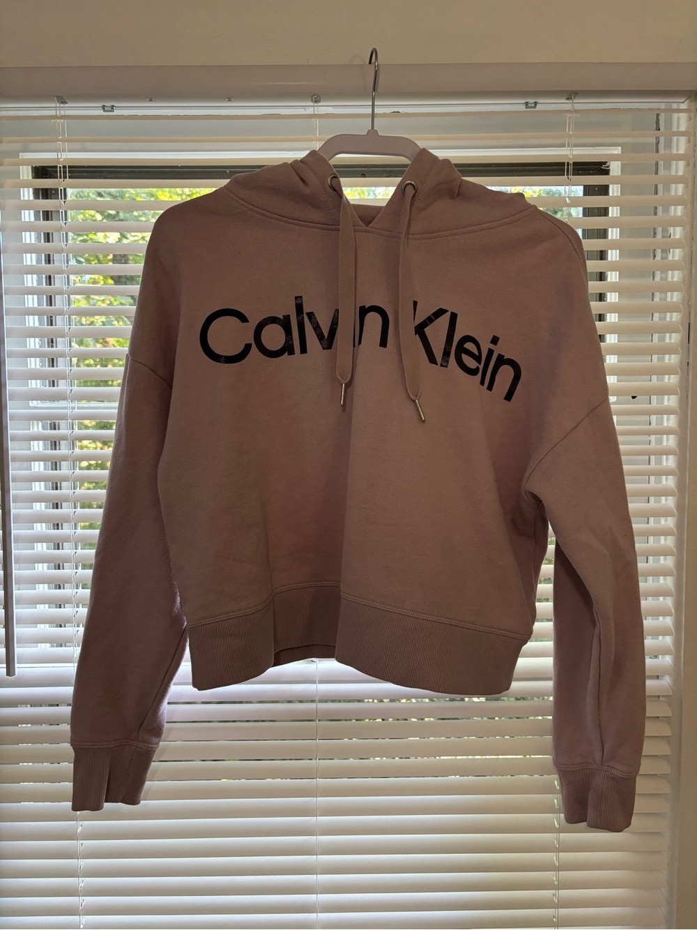 Calvin Klein Mauve/Pink Cropped Logo Hoodie